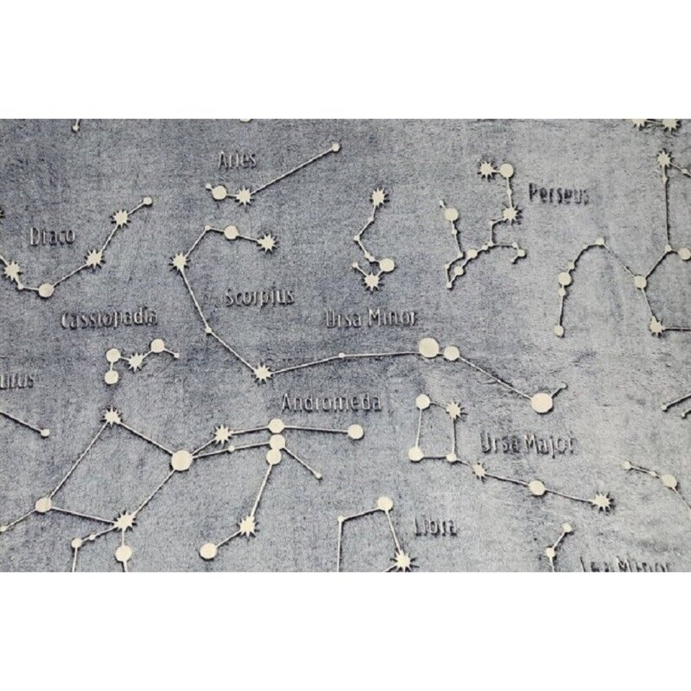 New Constellation Galaxy Glow in the Dark Plush Gift Throw Blanket Space Stars